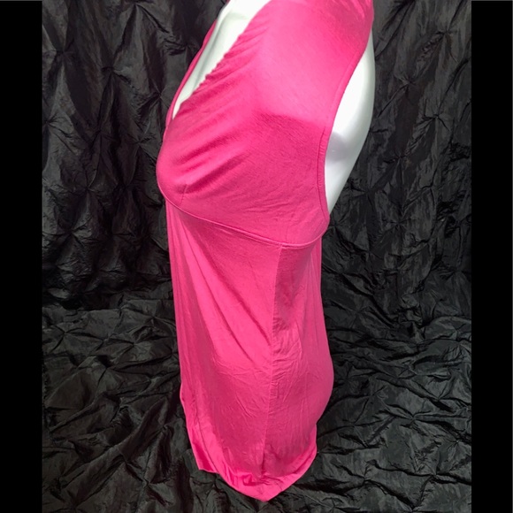 Venus Hot Pink Bathing Suit Cover Up Deep V Halter Style Top Dress Plunge Neck L - Picture 7 of 7